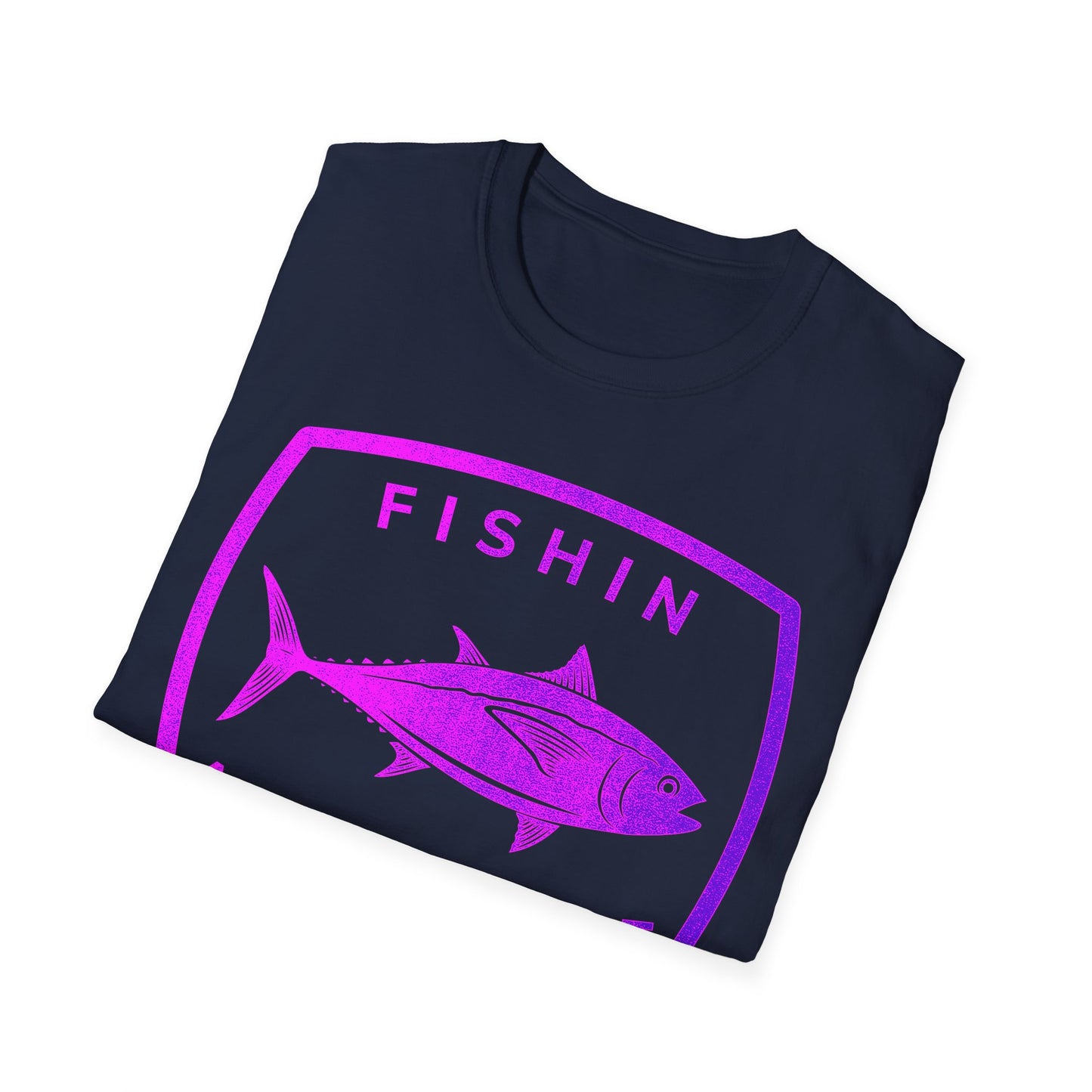 Fishin Awesome Pink Purple Tuna Stamp T-Shirt