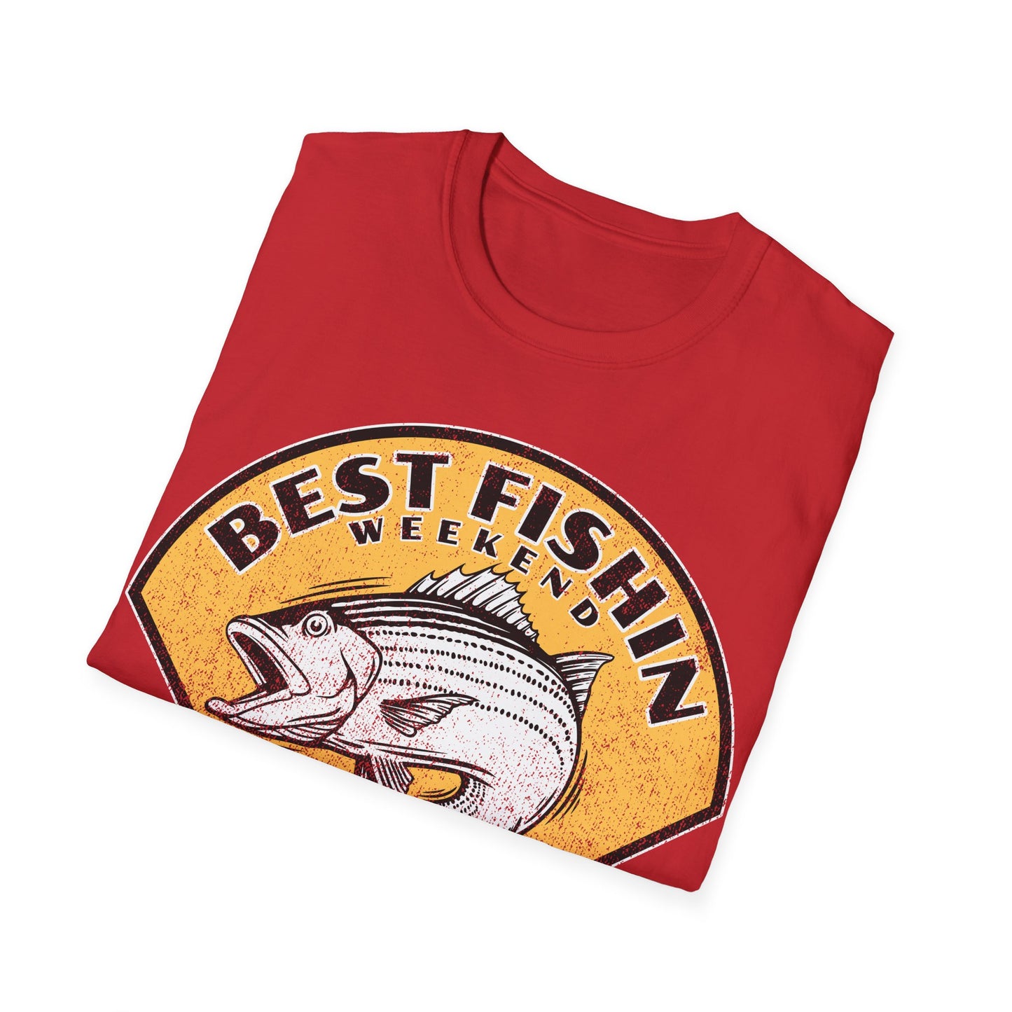 Best Fishin Weekend Striped Bass Yellow T-Shirt