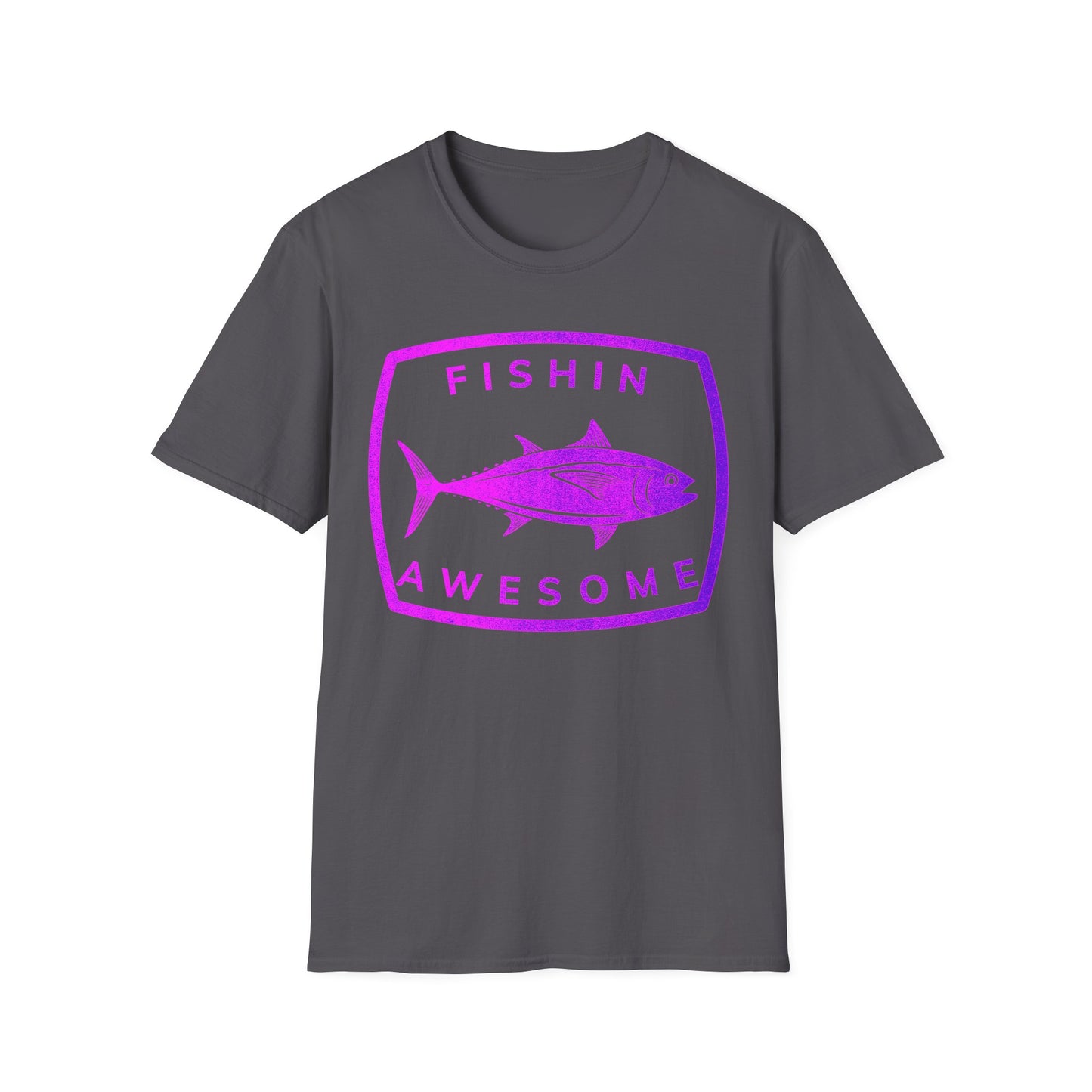 Fishin Awesome Pink Purple Tuna Stamp T-Shirt