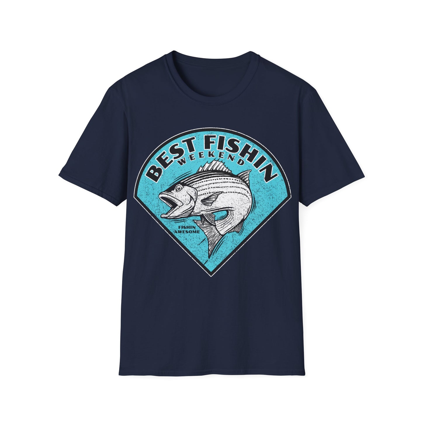 Best Fishin Weekend Striped Bass Blue T-Shirt