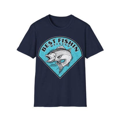 Best Fishin Weekend Striped Bass Blue T-Shirt
