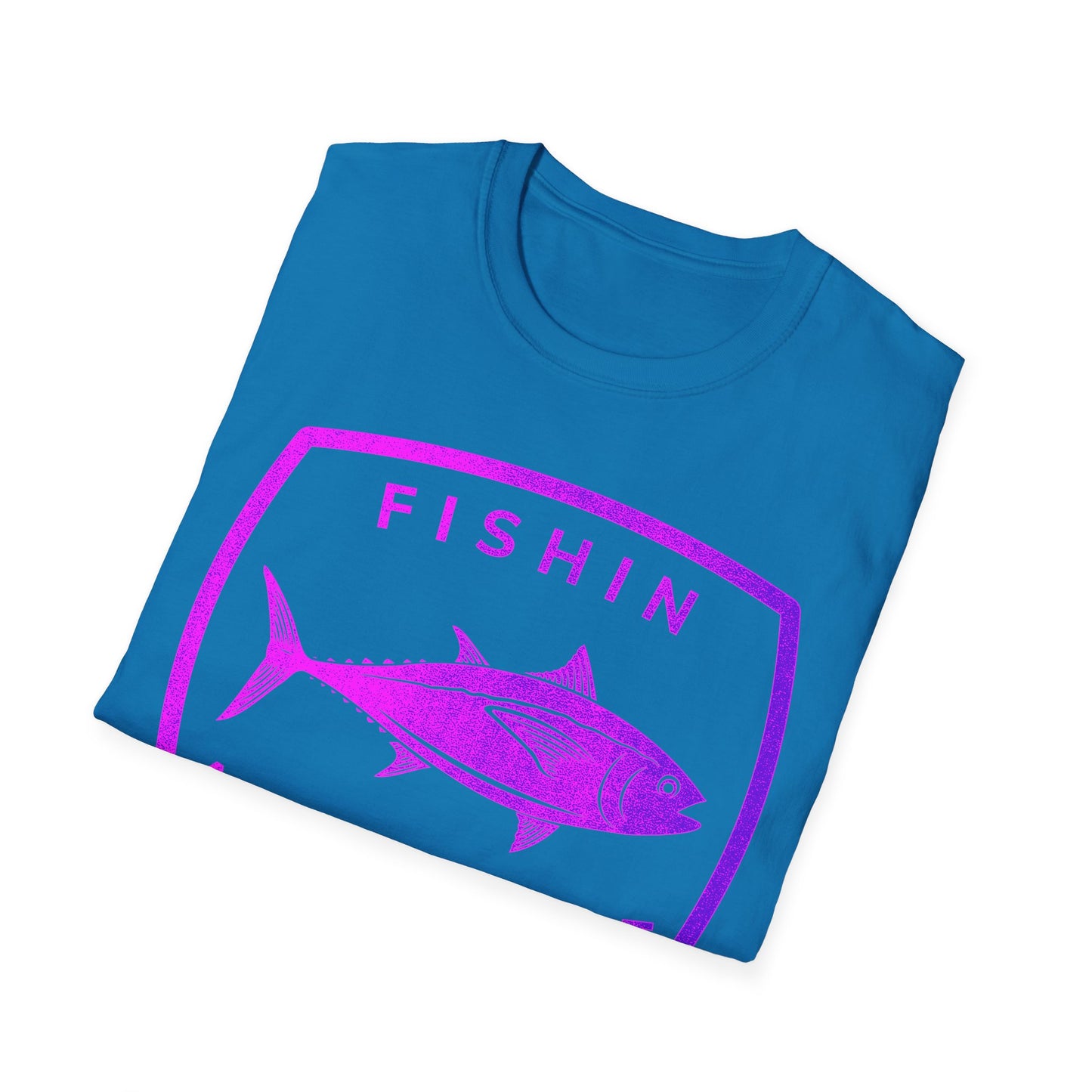 Fishin Awesome Pink Purple Tuna Stamp T-Shirt