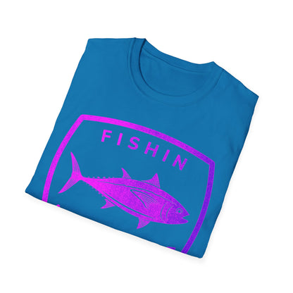 Fishin Awesome Pink Purple Tuna Stamp T-Shirt