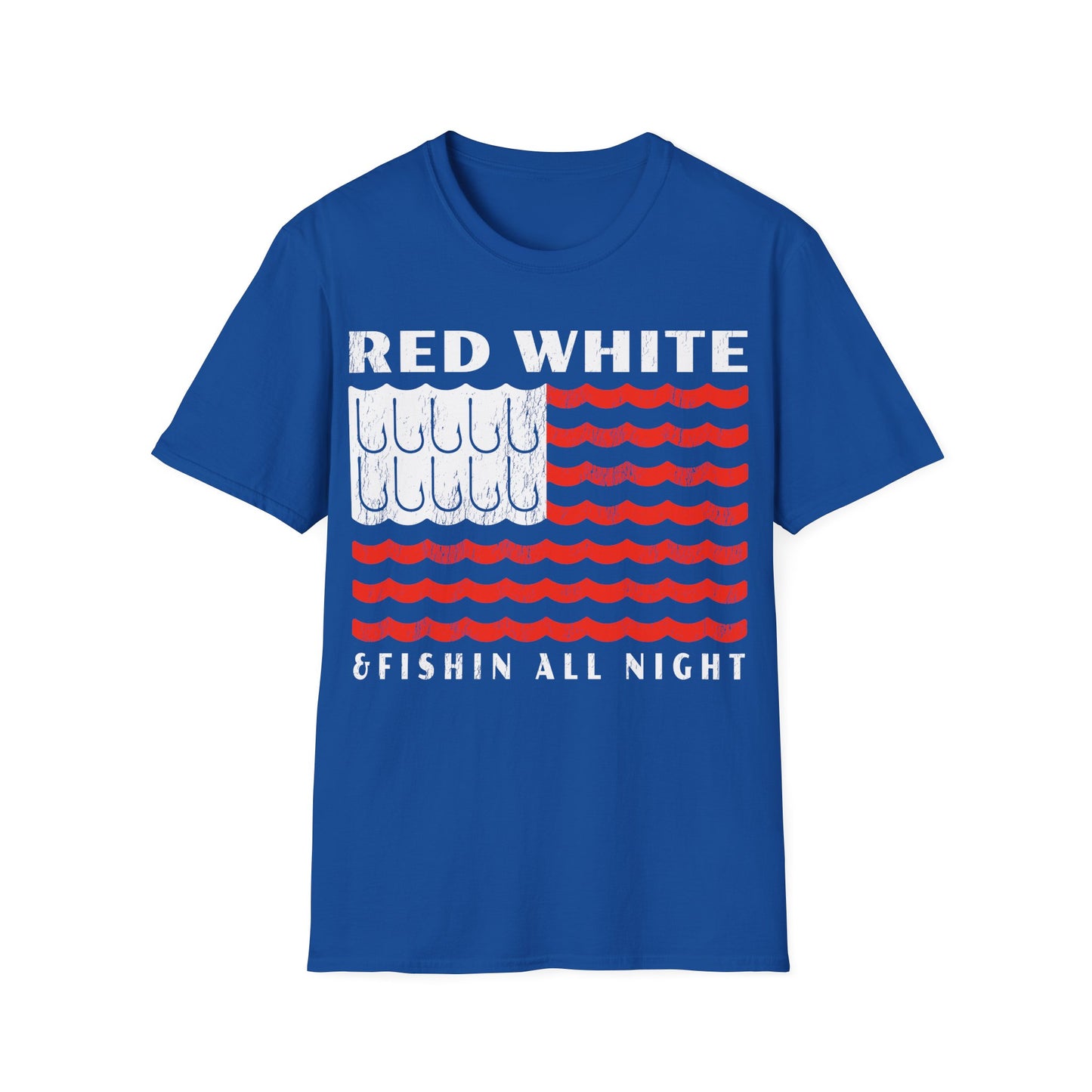 Red White & Fishin All Night T-Shirt