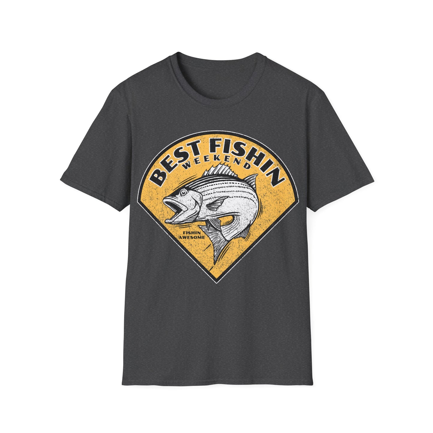 Best Fishin Weekend Striped Bass Yellow T-Shirt