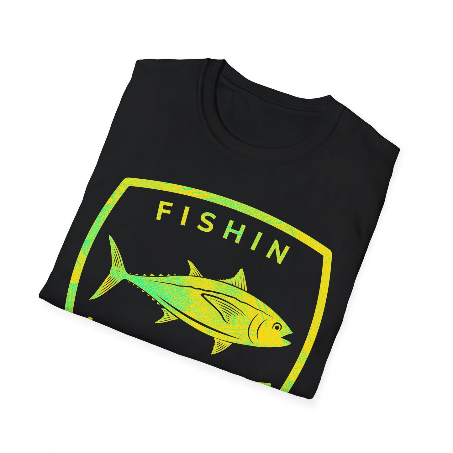 Fishin Awesome Yellow Green Tuna Stamp T-Shirt