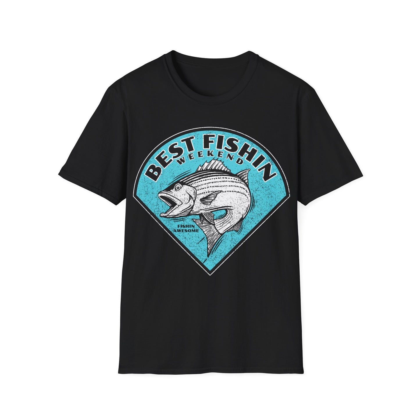 Best Fishin Weekend Striped Bass Blue T-Shirt