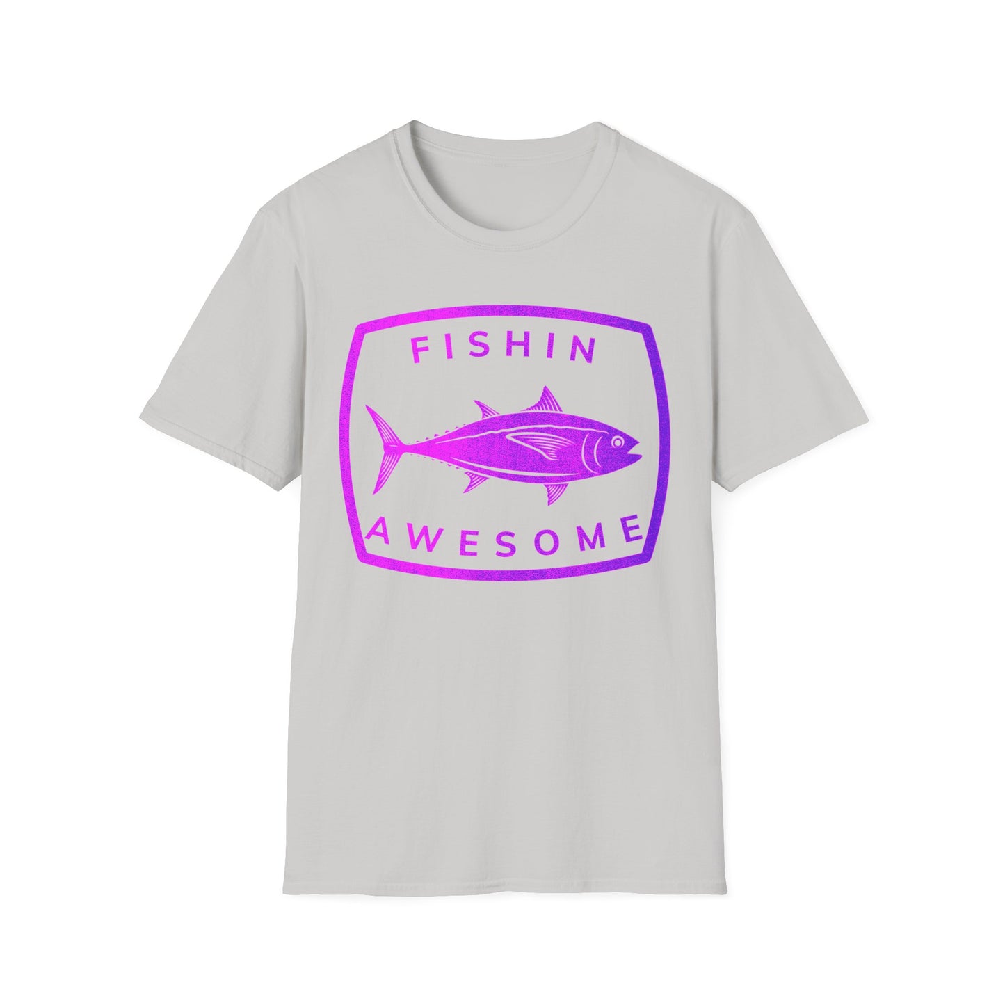 Fishin Awesome Pink Purple Tuna Stamp T-Shirt