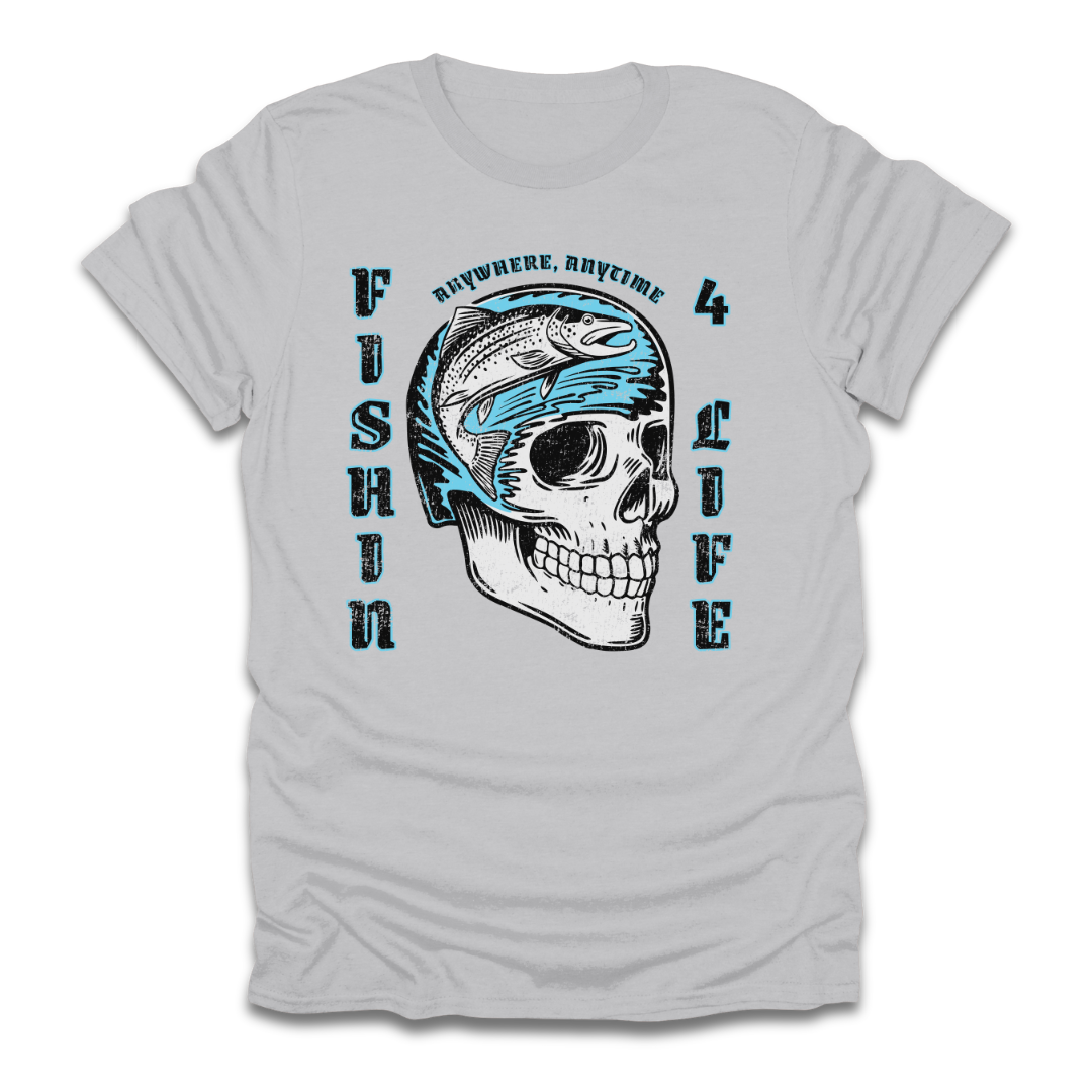 Fishin 4 Life Skull T-Shirt