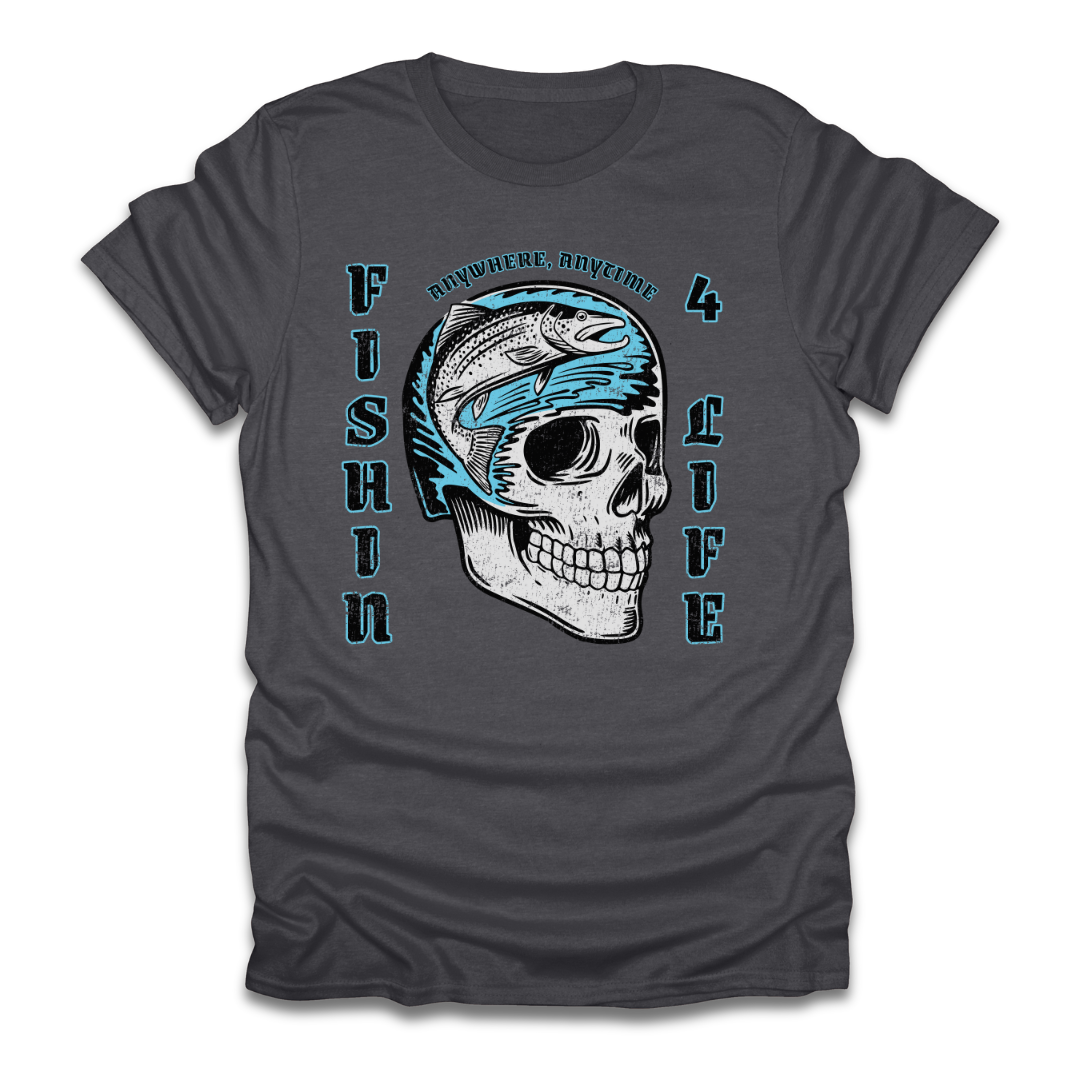 Fishin 4 Life Skull T-Shirt