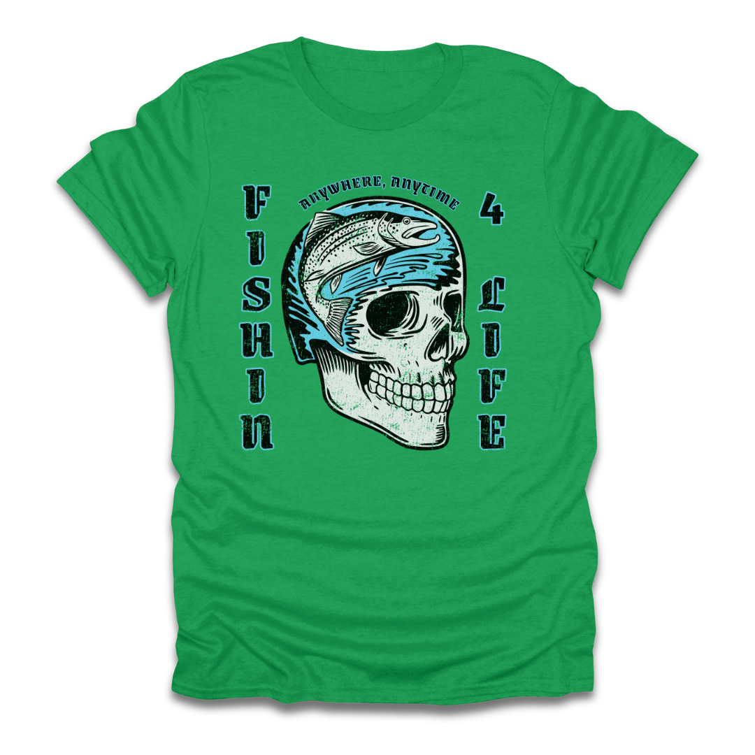 Fishin 4 Life Skull T-Shirt