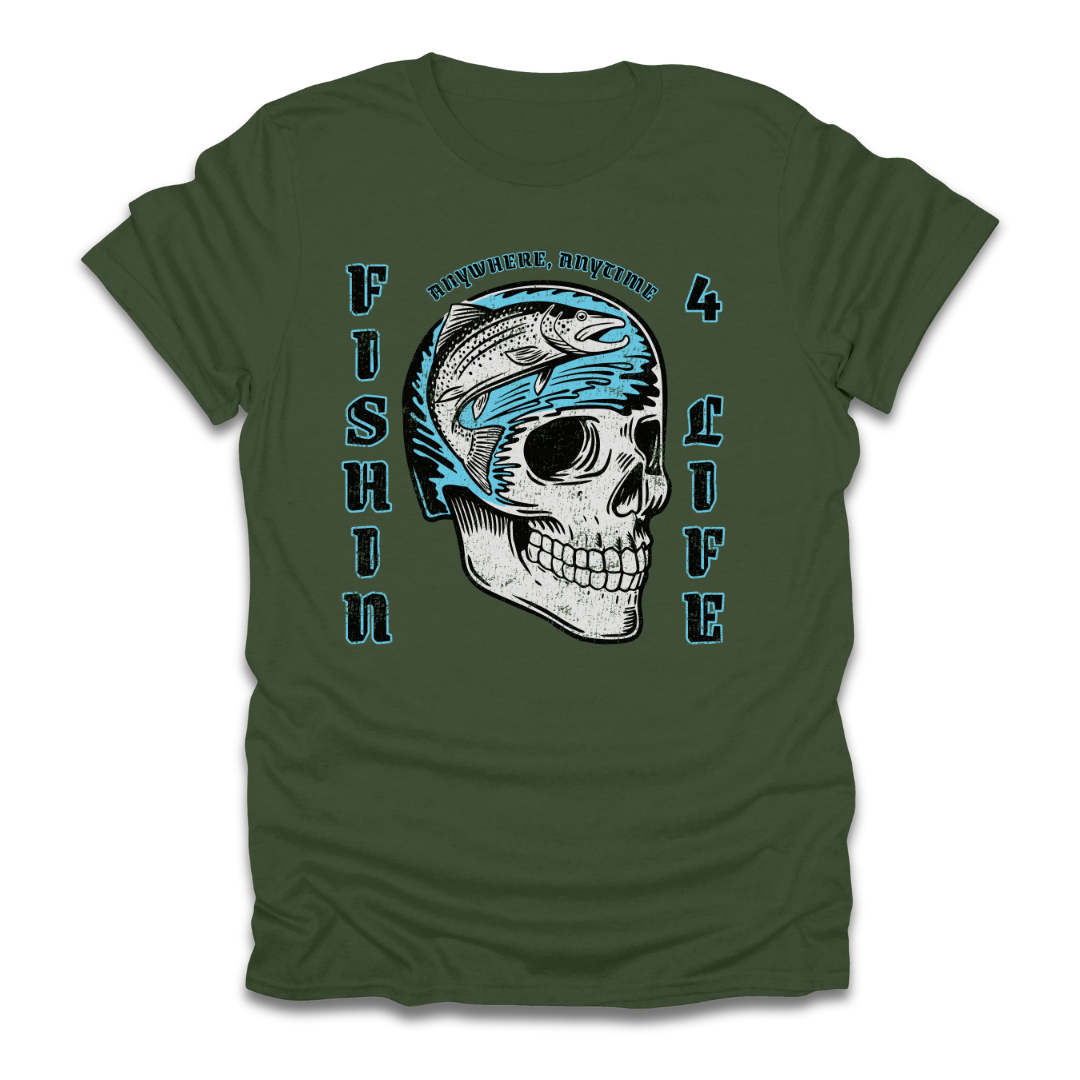 Fishin 4 Life Skull T-Shirt