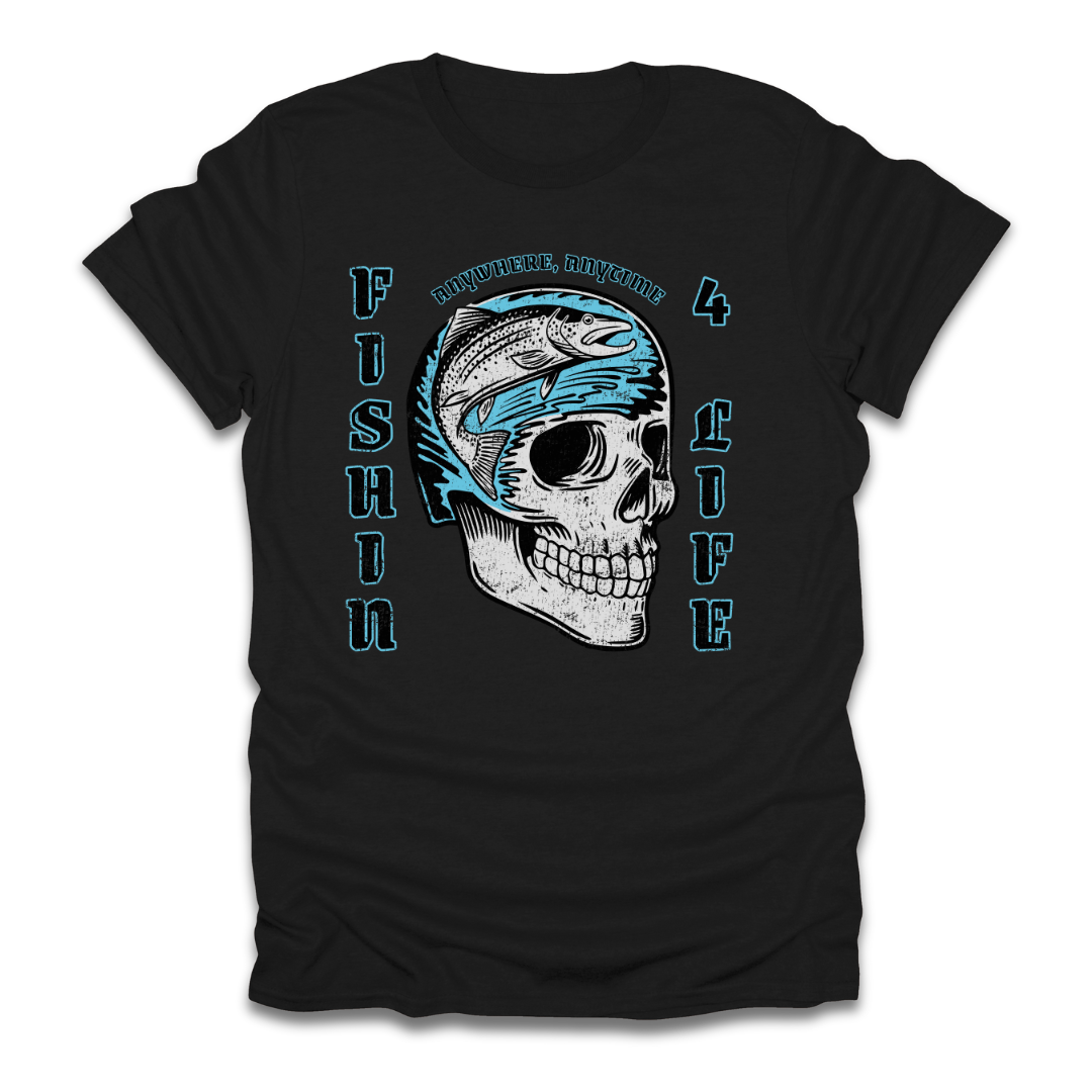 Fishin 4 Life Skull T-Shirt