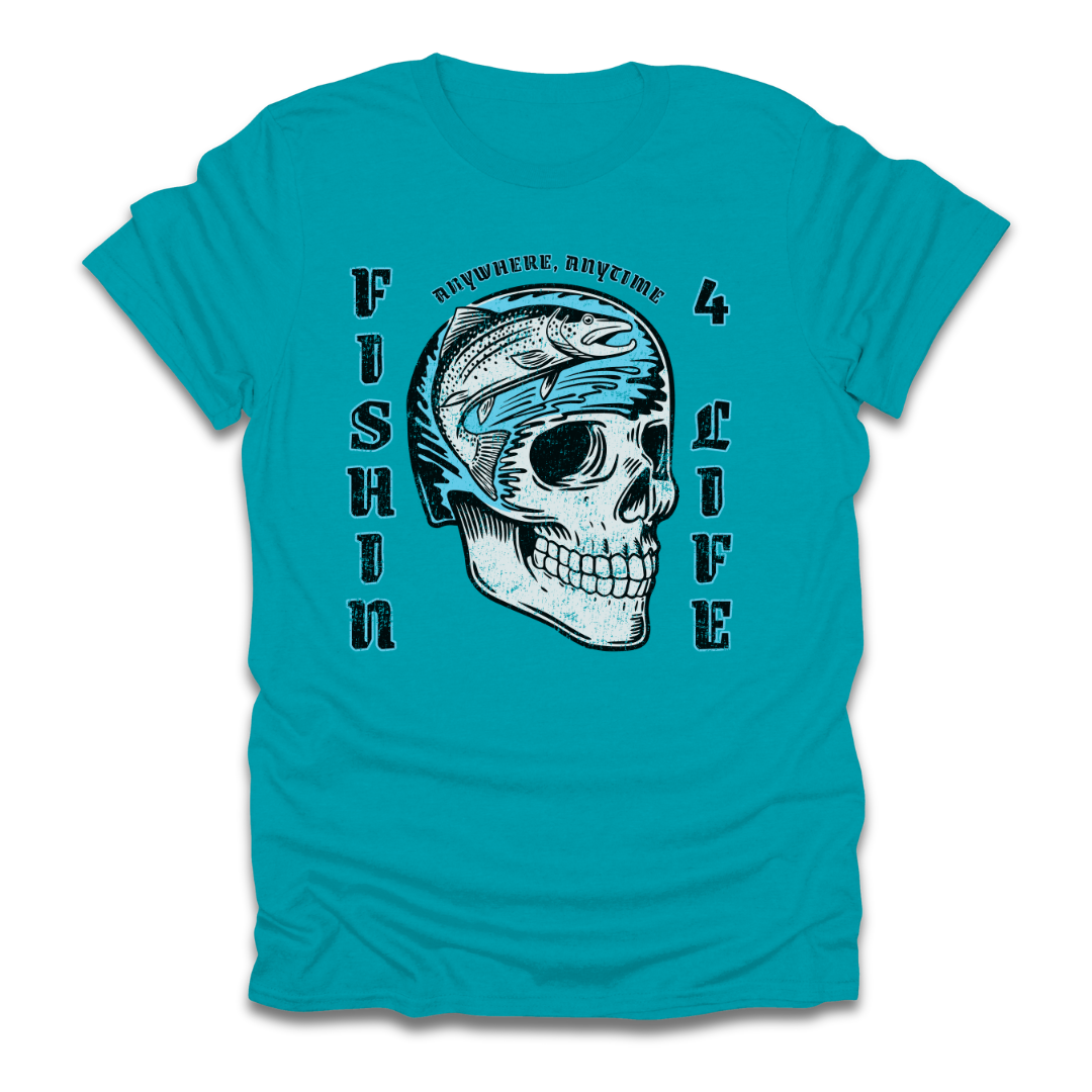 Fishin 4 Life Skull T-Shirt