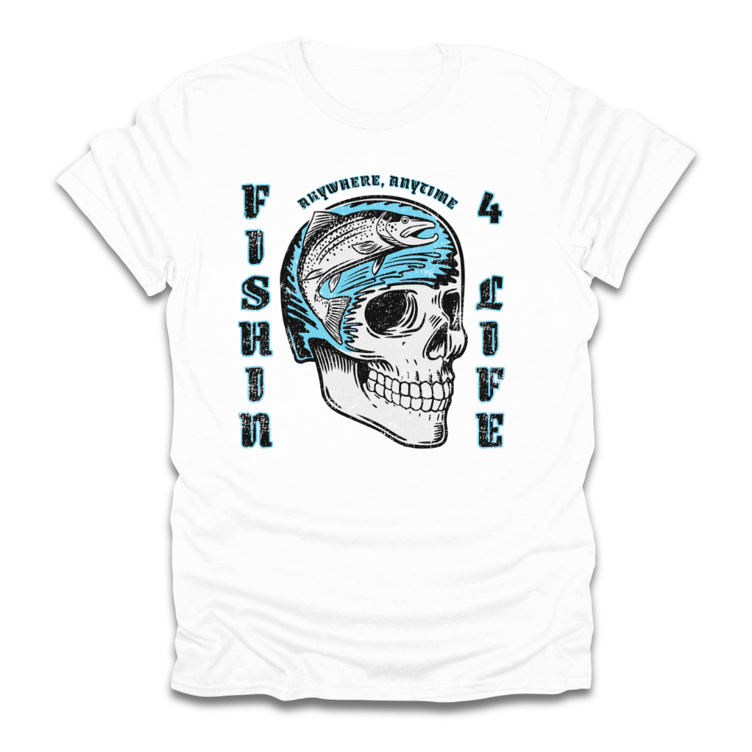 Fishin 4 Life Skull T-Shirt
