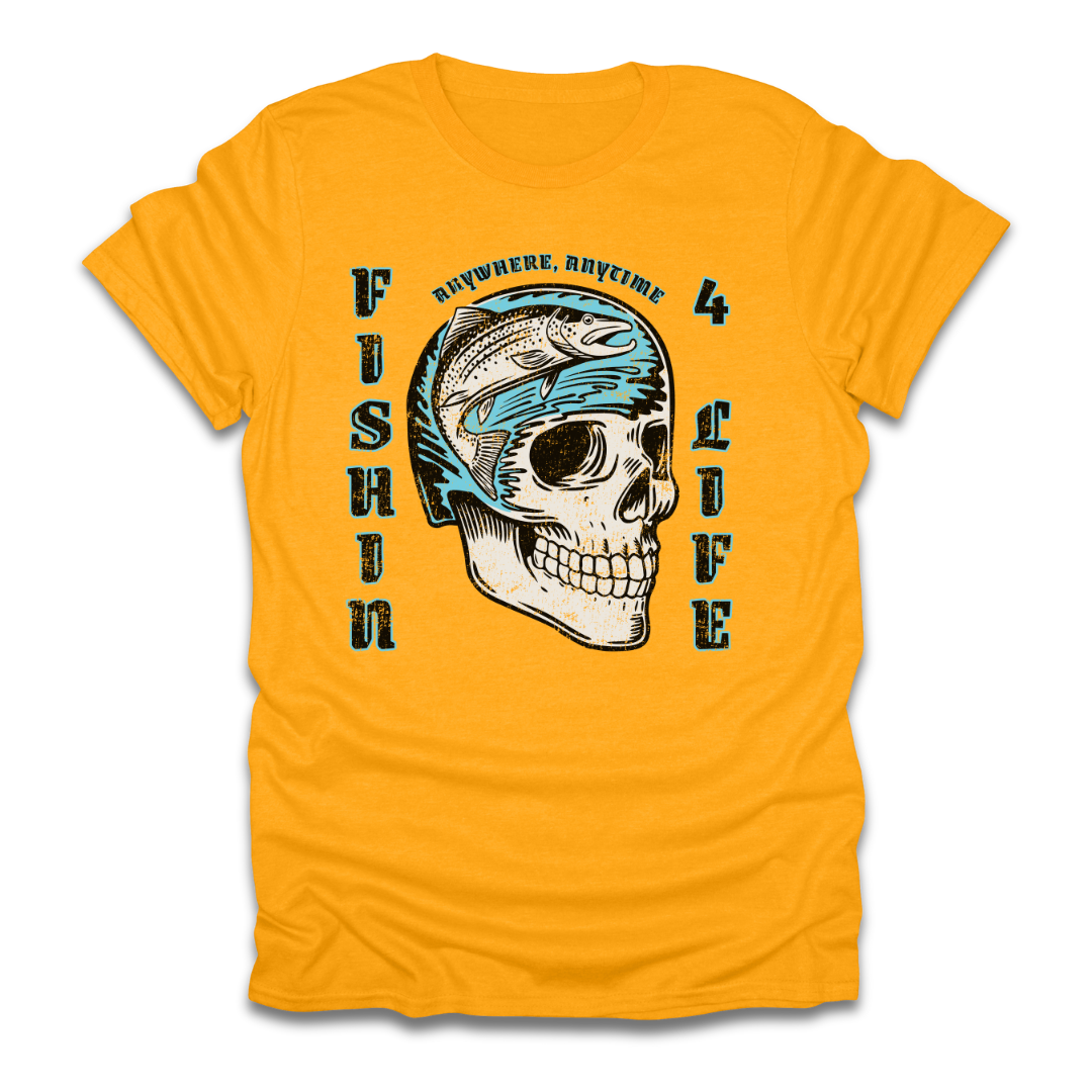 Fishin 4 Life Skull T-Shirt