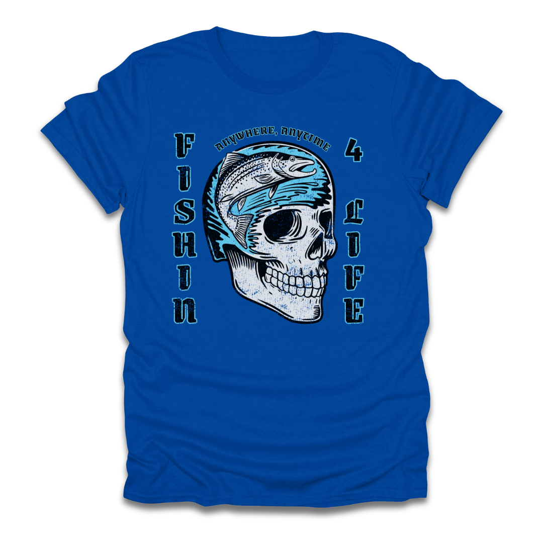 Fishin 4 Life Skull T-Shirt
