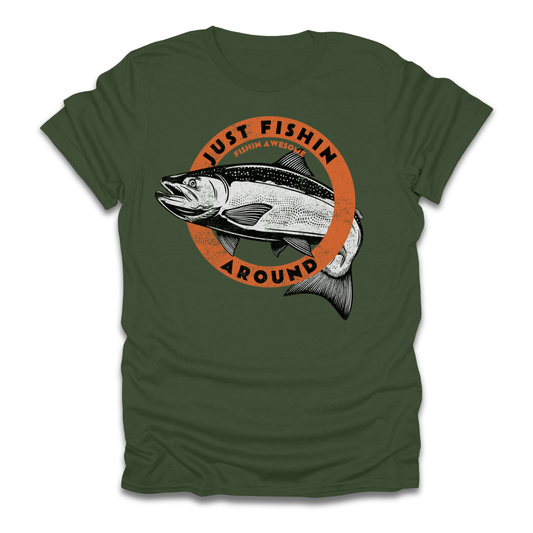 Just Fishin Around Salmon T-Shirt