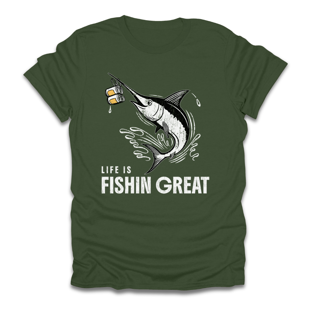 Life Is Fishin Great Swordfish T-Shirt