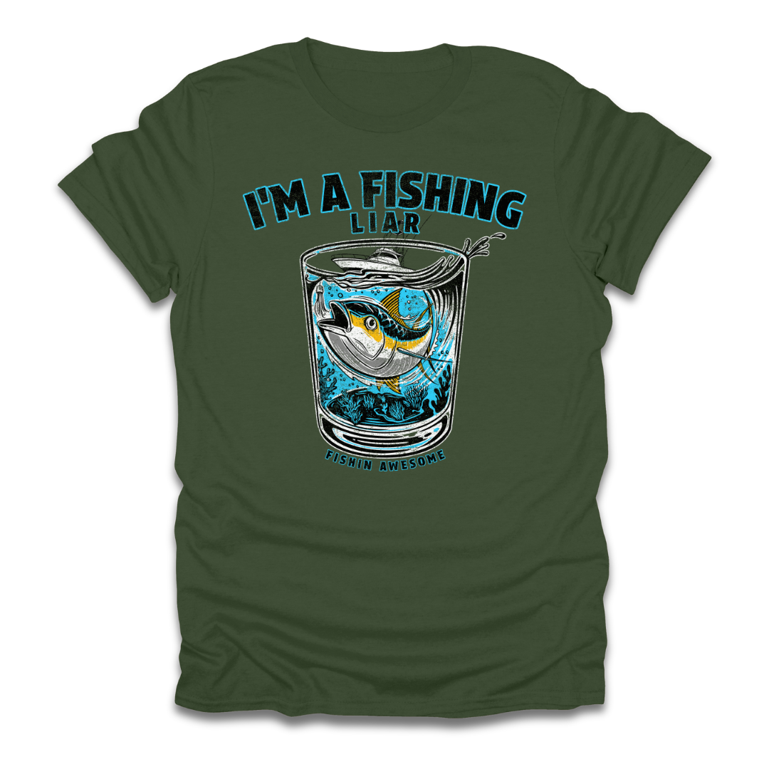 Fishing Liar Glass T-Shirt
