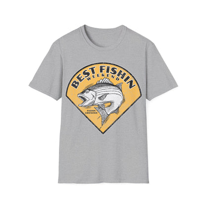 Best Fishin Weekend Striped Bass Yellow T-Shirt