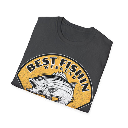 Best Fishin Weekend Striped Bass Yellow T-Shirt