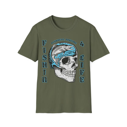 Fishin 4 Life Skull T-Shirt