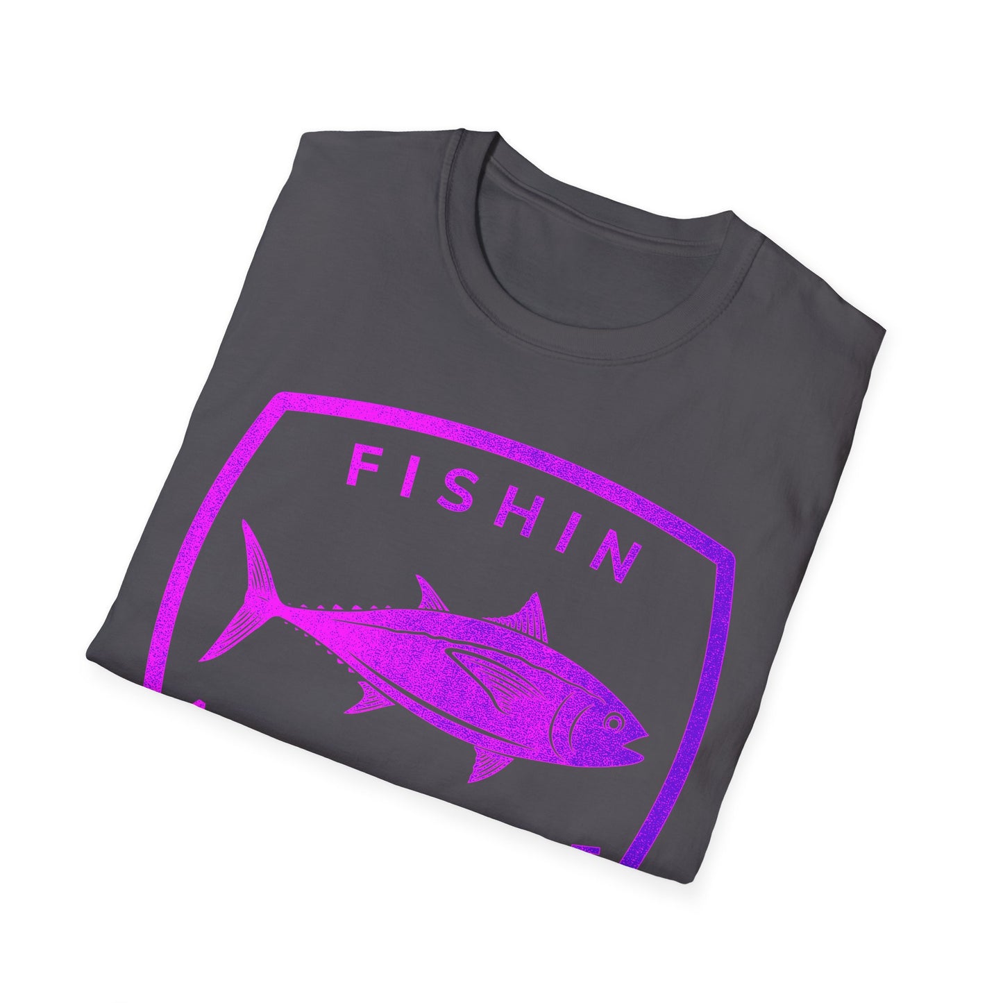 Fishin Awesome Pink Purple Tuna Stamp T-Shirt