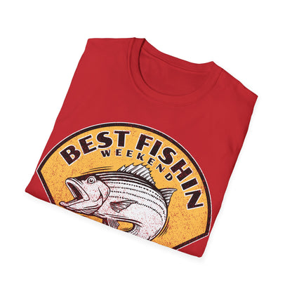 Best Fishin Weekend Striped Bass Yellow T-Shirt
