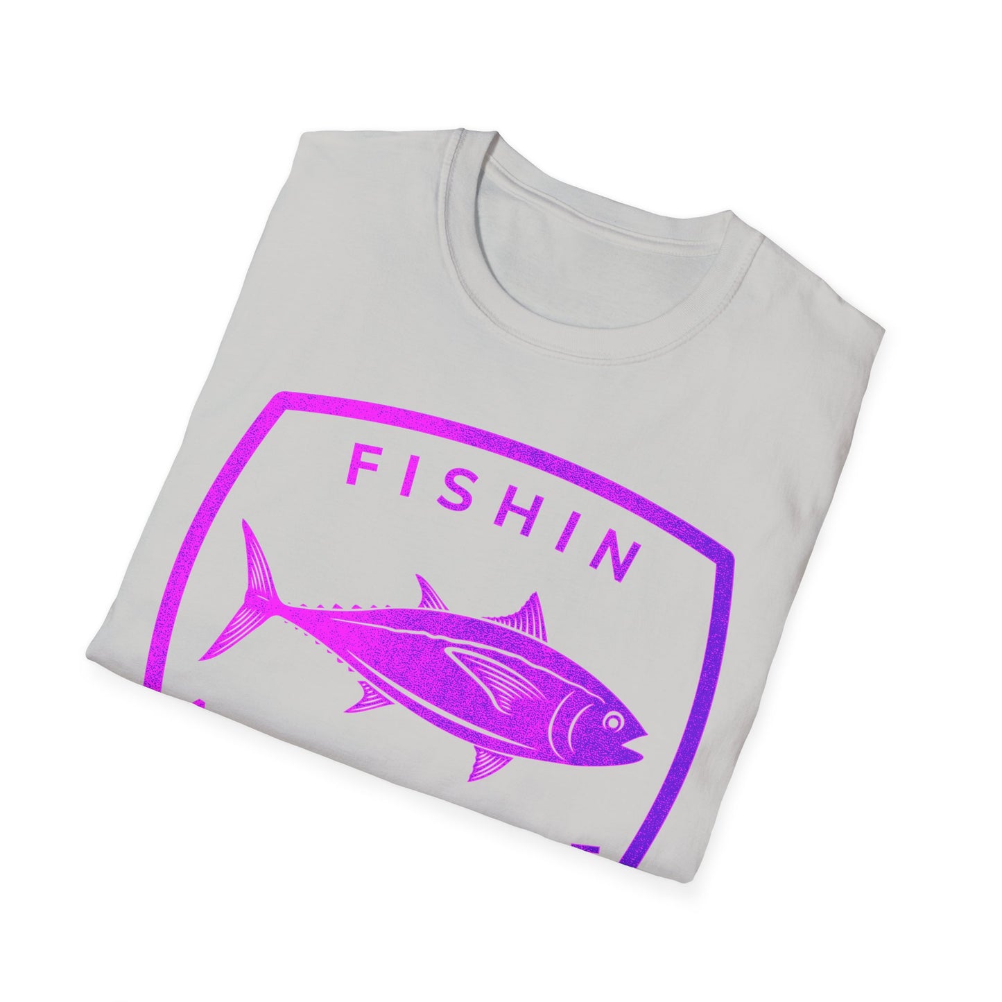 Fishin Awesome Pink Purple Tuna Stamp T-Shirt