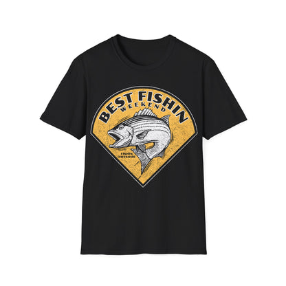 Best Fishin Weekend Striped Bass Yellow T-Shirt