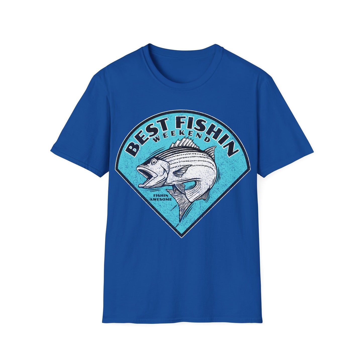 Best Fishin Weekend Striped Bass Blue T-Shirt