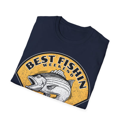 Best Fishin Weekend Striped Bass Yellow T-Shirt