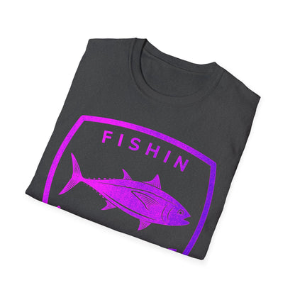 Fishin Awesome Pink Purple Tuna Stamp T-Shirt