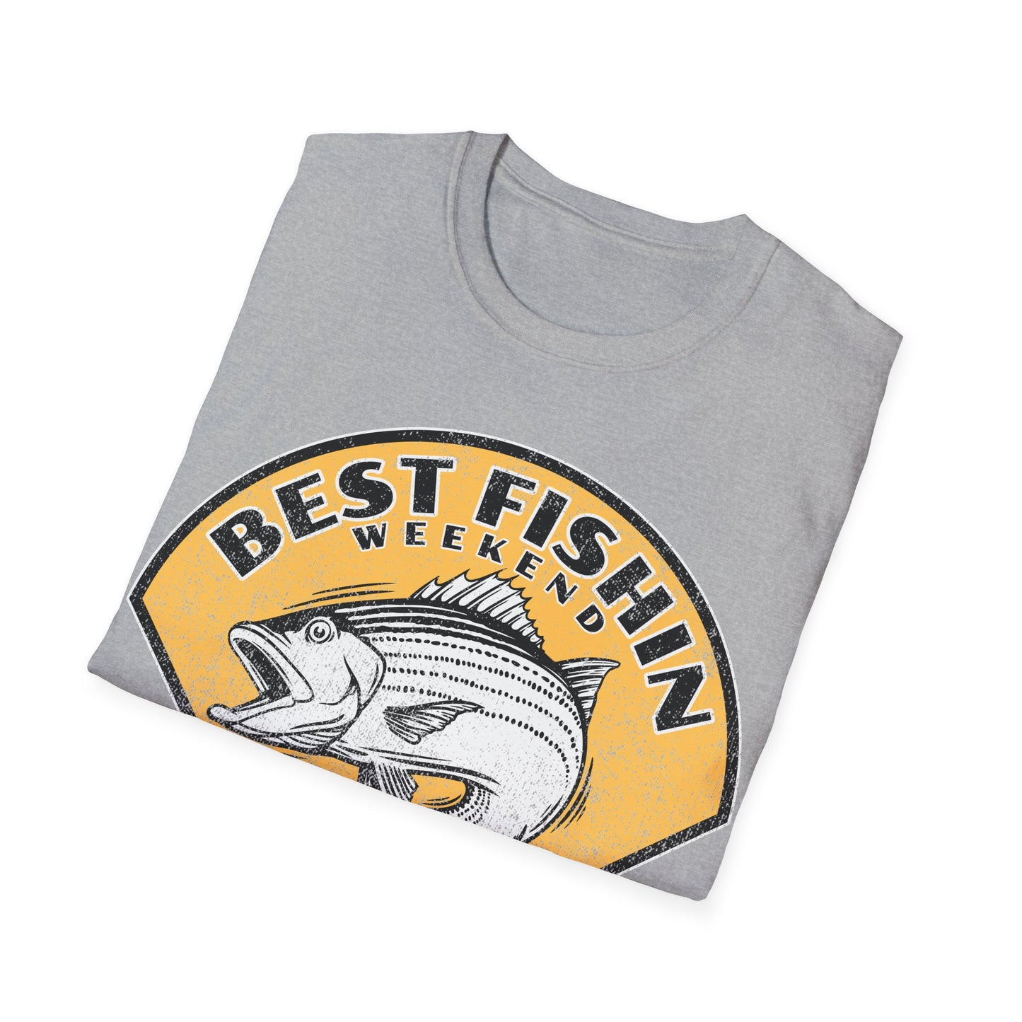 Best Fishin Weekend Striped Bass Yellow T-Shirt