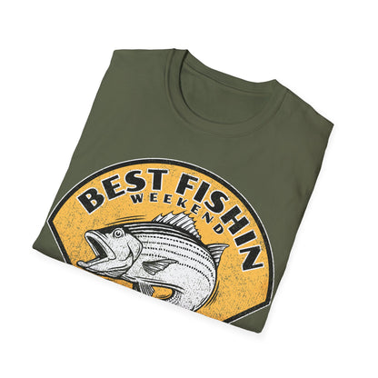 Best Fishin Weekend Striped Bass Yellow T-Shirt