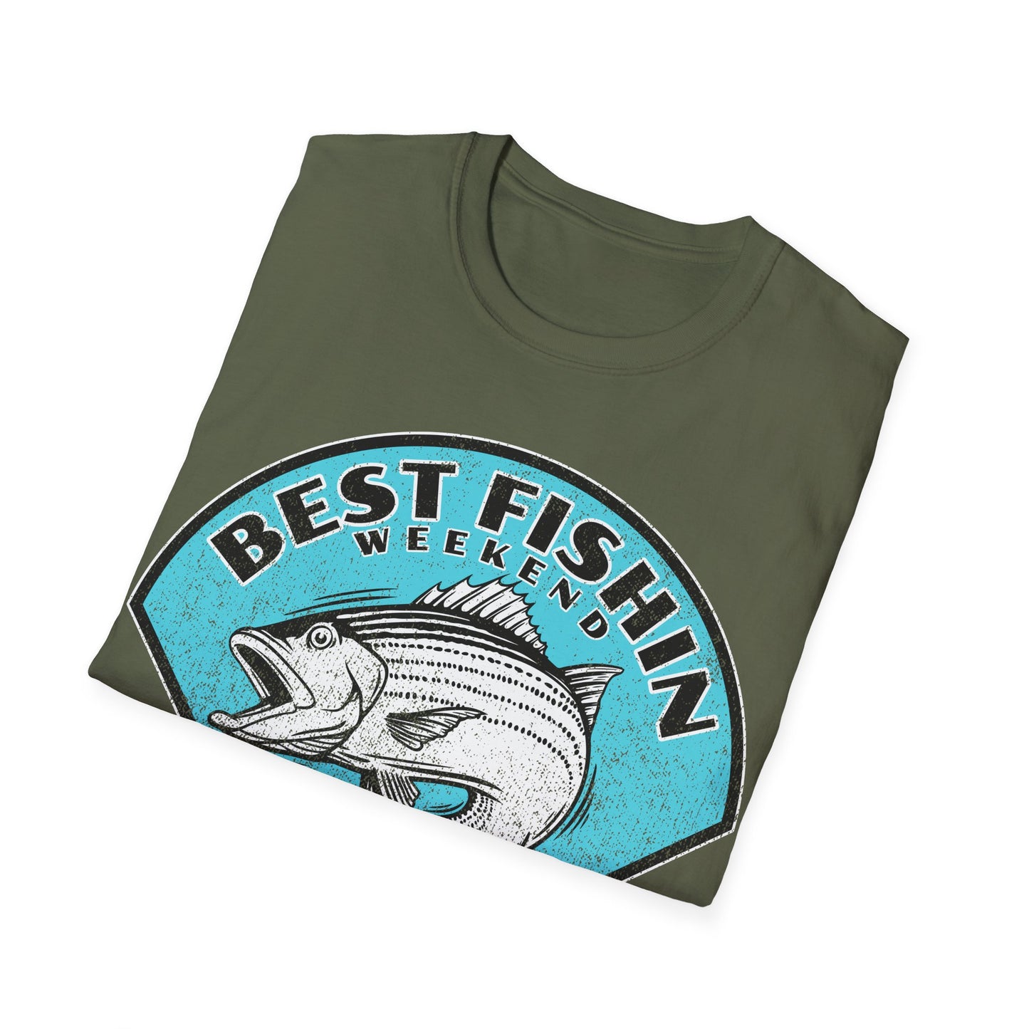 Best Fishin Weekend Striped Bass Blue T-Shirt