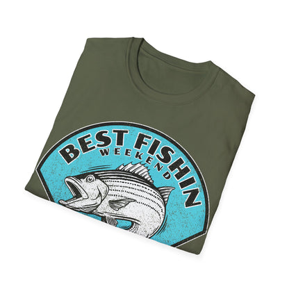 Best Fishin Weekend Striped Bass Blue T-Shirt