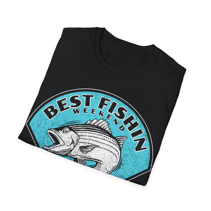 Best Fishin Weekend Striped Bass Blue T-Shirt
