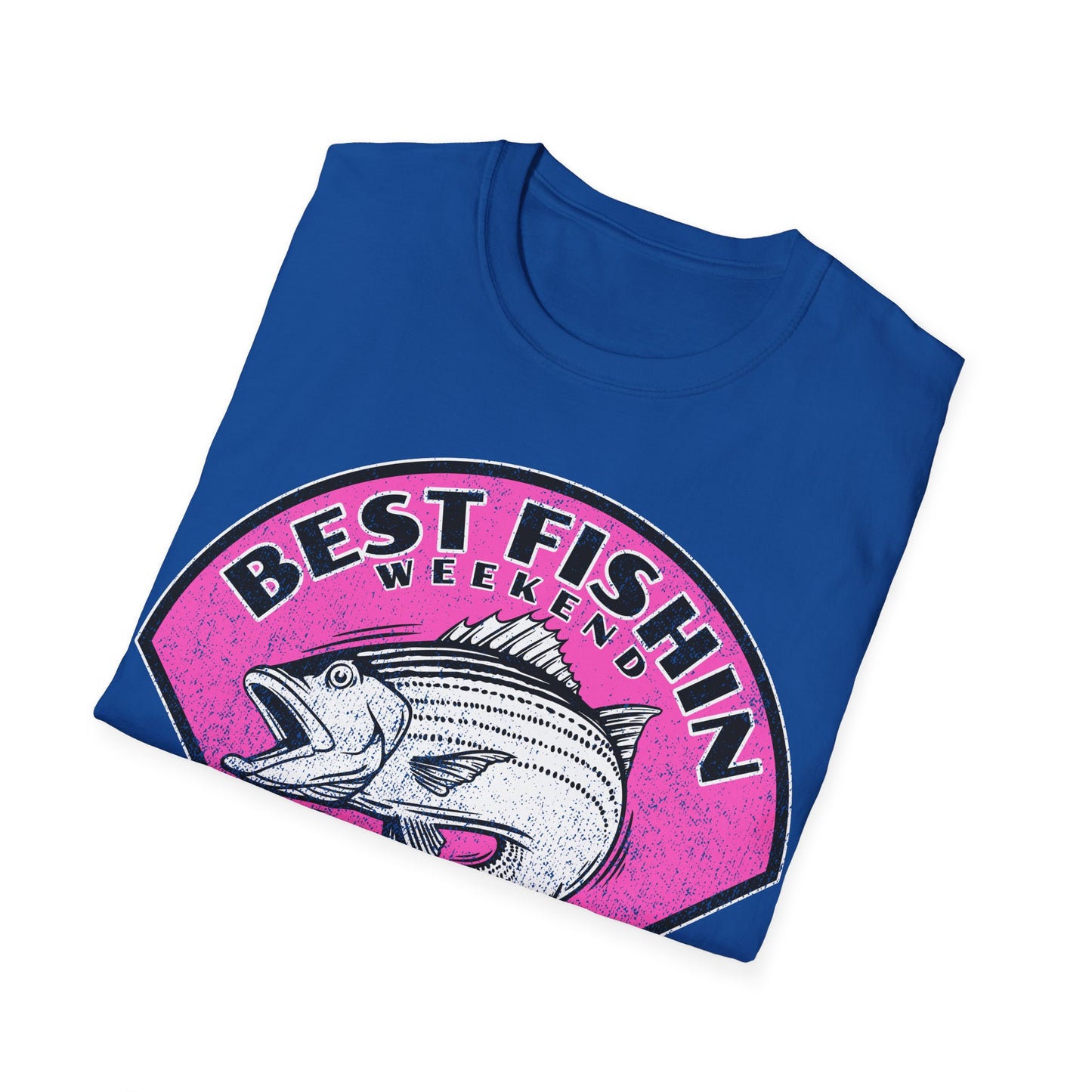 Best Fishin Weekend Striped Bass Pink T-Shirt