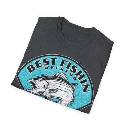 Best Fishin Weekend Striped Bass Blue T-Shirt