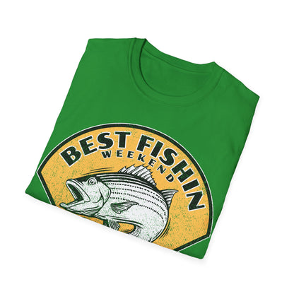 Best Fishin Weekend Striped Bass Yellow T-Shirt
