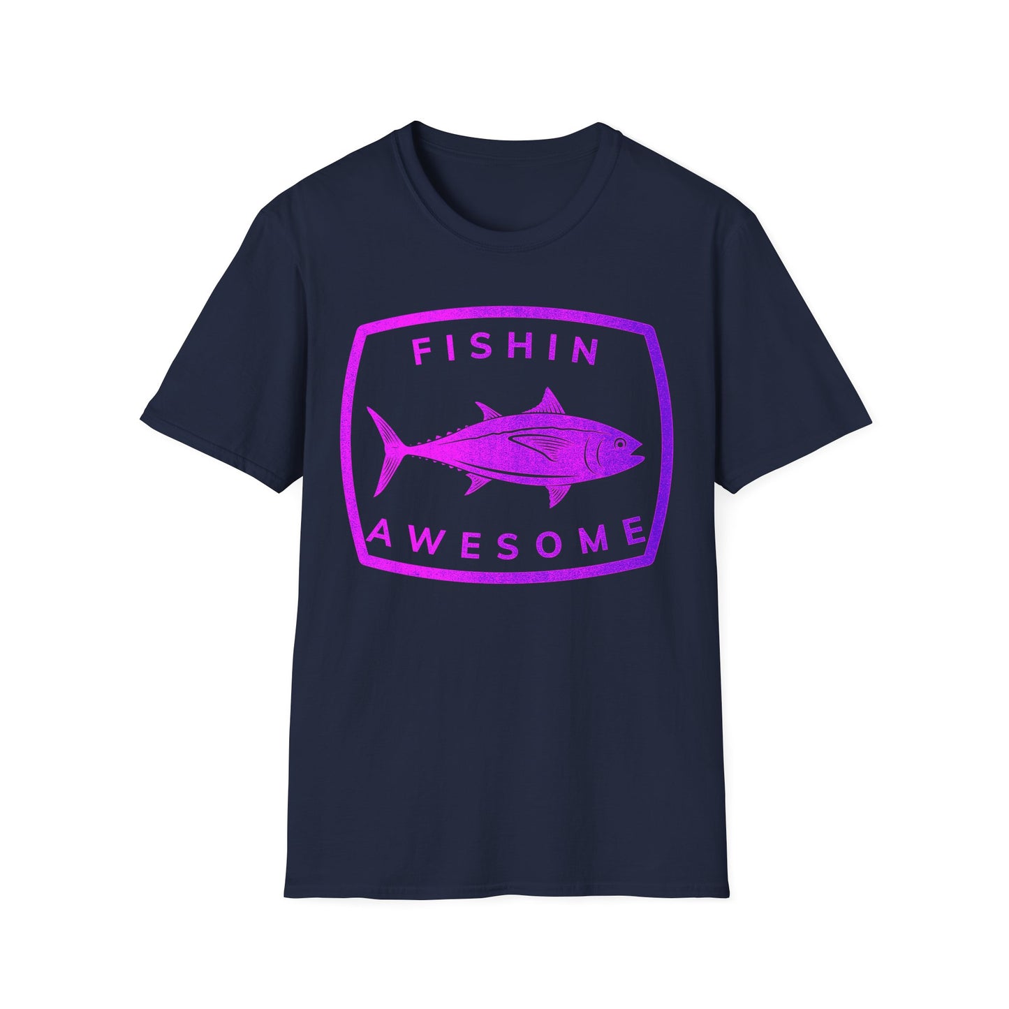 Fishin Awesome Pink Purple Tuna Stamp T-Shirt