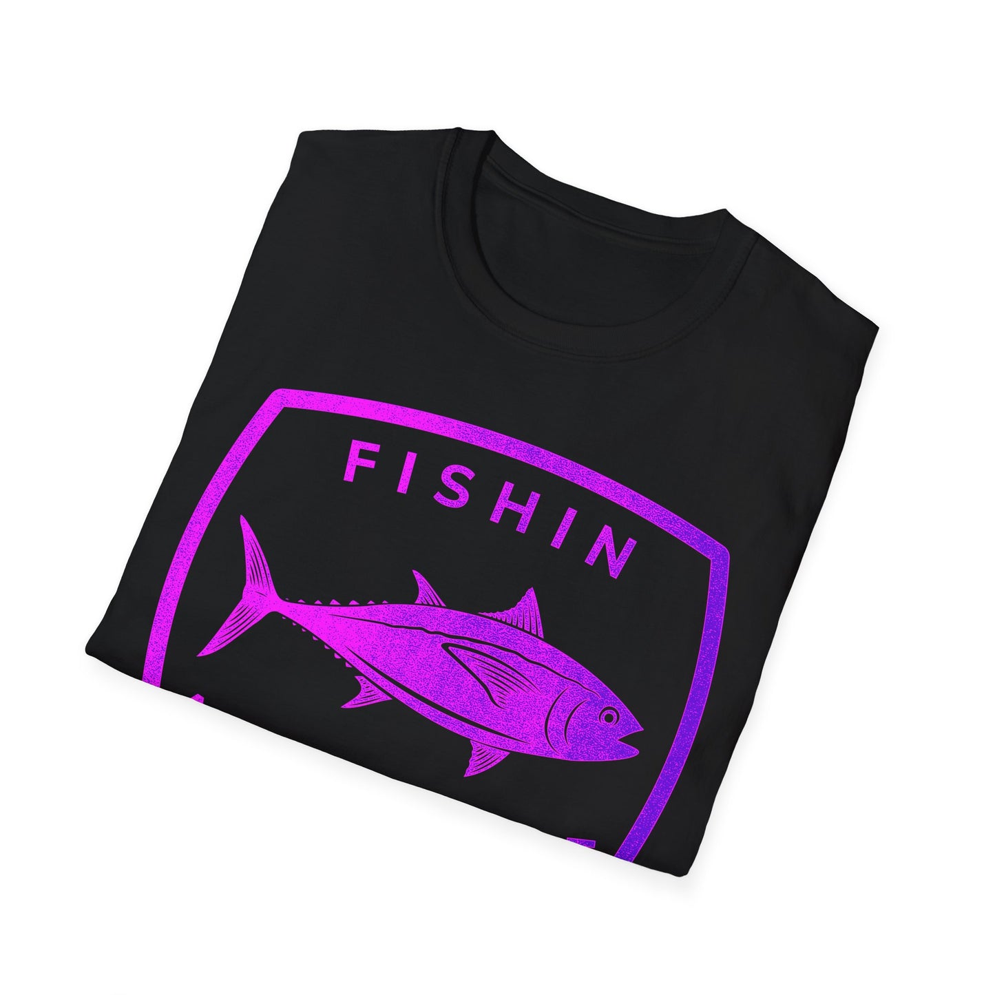 Fishin Awesome Pink Purple Tuna Stamp T-Shirt