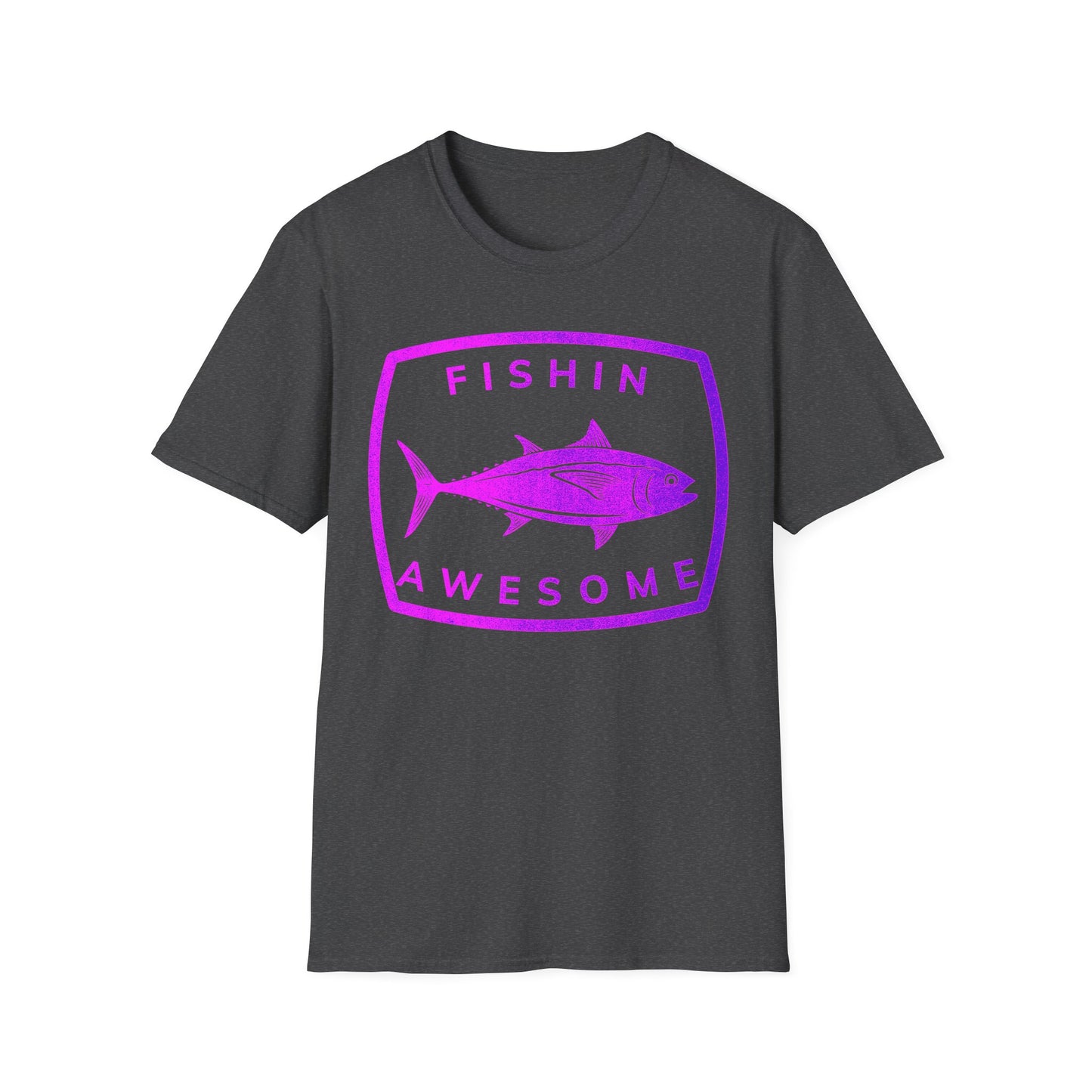Fishin Awesome Pink Purple Tuna Stamp T-Shirt